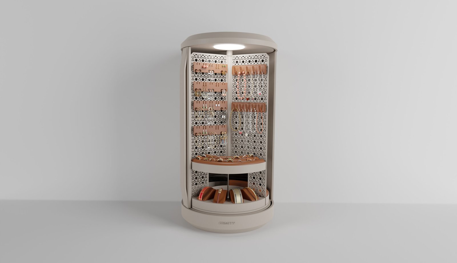 Coffret GEMITY 3D sable et terracotta avec la porte ouverte