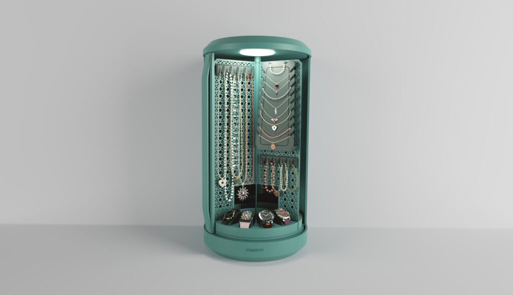 photo 3D coffret GEMITY turquoise avec la porte ouverte
