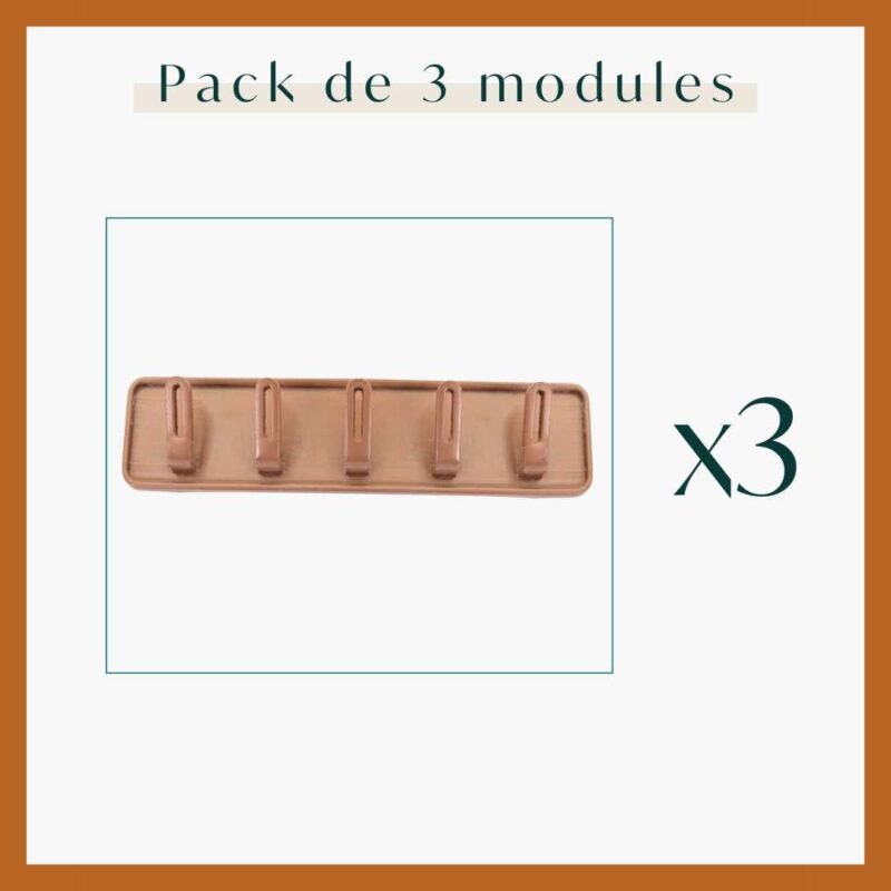 Pack de 3 modules de rangement crochets pour colliers et bracelets.