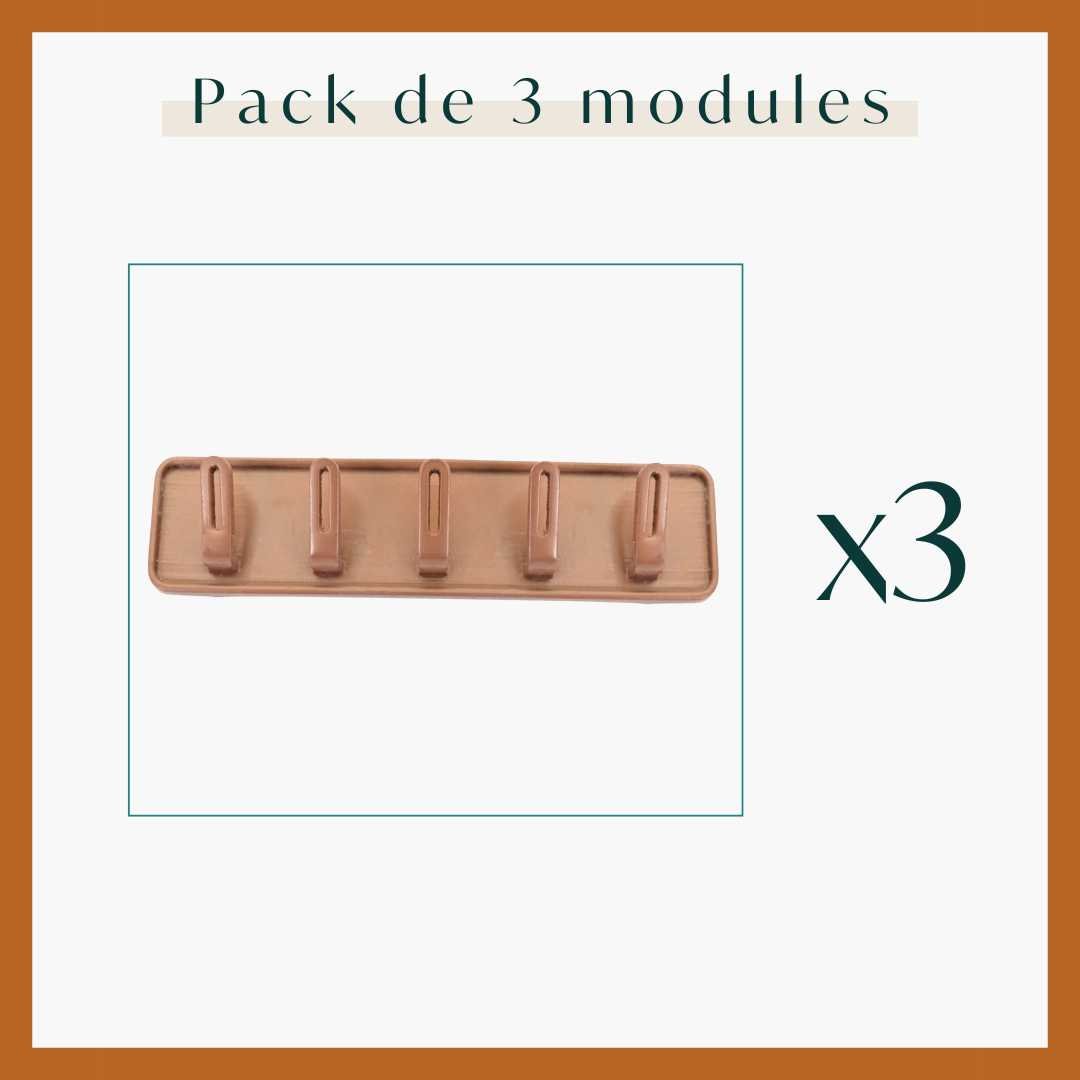 Pack de 3 modules de rangement crochets pour colliers et bracelets.