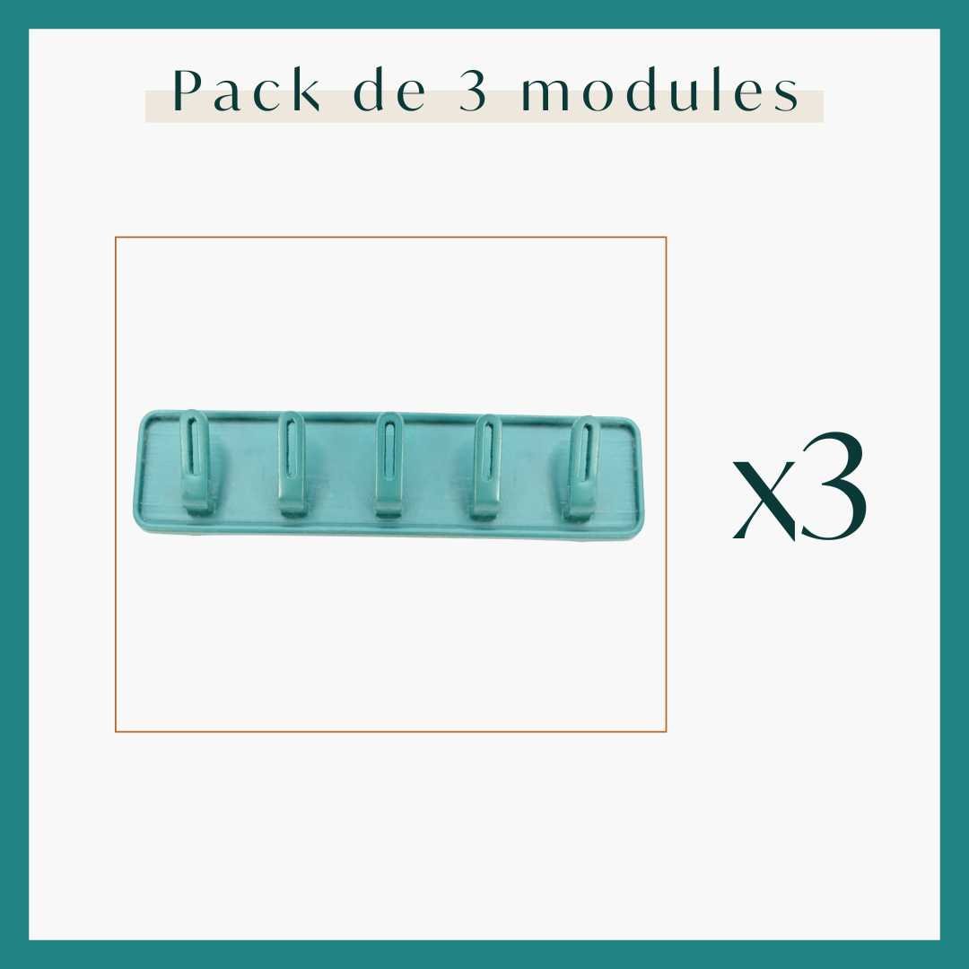 Pack de 3 modules de rangement crochets pour colliers et bracelets.