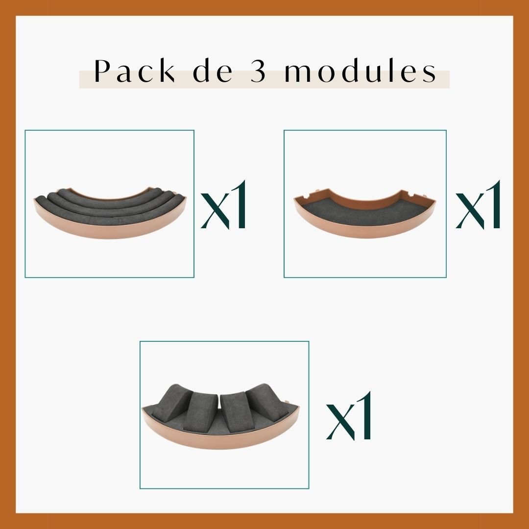 Pack de 3 modules de rangement : montres + bagues + vide-poche
